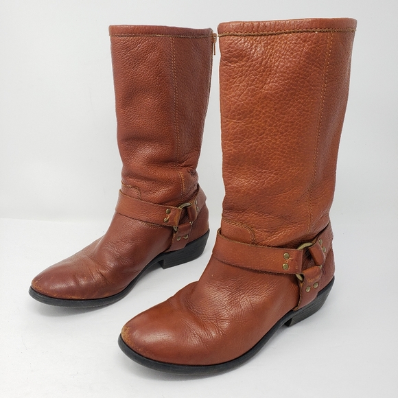 Frye Other - Frye Phillip Harness Tall Leather Boots Youth 3.5